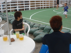 バスケ観戦中